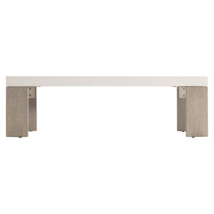 Bernhardt Bernhardt Lorenzo Cast Grc Cocktail Table With Vintage Cream Top & Quartered White Oak Flint Base 465021