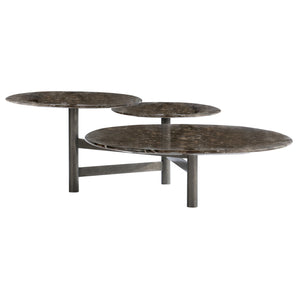 Bernhardt Bernhardt Nez Emperador Marble Cocktail Table — Multi-Level Organic Silhouette, Graphite Base 321026
