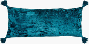 Surya Velvet Crush 13"L X 36"W Lumbar Pillow Kit – Luxurious Cotton Velvet For Elegant Home Decor Deep Teal Cotton,Cotton Vch001-1336p