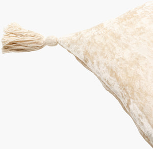 Surya Velvet Crush 13"L X 36"W Lumbar Pillow Kit – Luxurious Cotton Velvet For Elegant Home Decor Ivory Cotton,Cotton Vch002-1336p