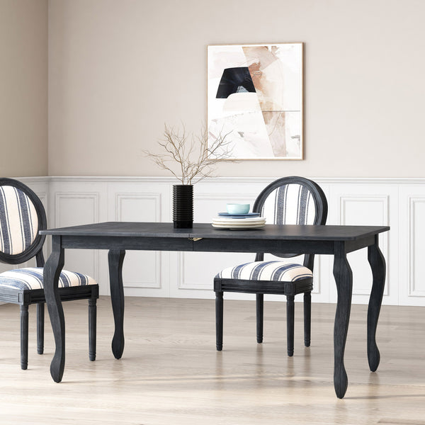 English Elm Ext. Dining Table Rubberwood Cabriole Leg French Country Extendable with Butterfly Leaf 70936.00