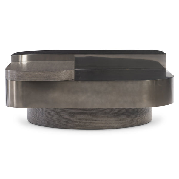 Bernhardt Bernhardt Jacopo Sculptural Cocktail Table With Layered Stainless Steel & Wire‑Brushed Oak Accent (Kona) 332022