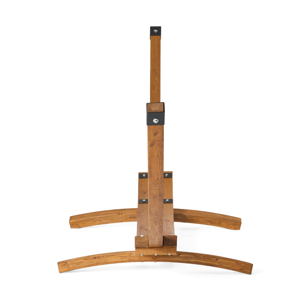 English Elm Richardson Curved Arc Larch Wood Hammock Stand Outdoor Hardwood Frame Holds 400 Lbs 54883.00BSE