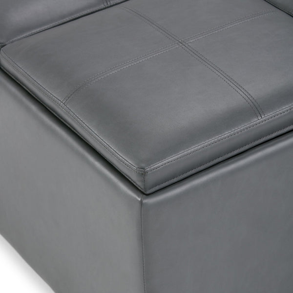 English Elm Avalon Square Coffee Table Storage Ottoman In Stone Grey - Versatile, Stylish & Functional Design B136P159753