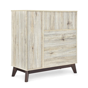 English Elm Christopher Knight Home® - CABINET mid-century modern faux wood storage console with splayed legs, drawers & cubby shelves Oak 67351.00SONOAK