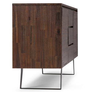 English Elm Lowry Sideboard Buffet - Handcrafted Distressed Charcoal Brown, Rustic Storage Solution For Home B136P158868