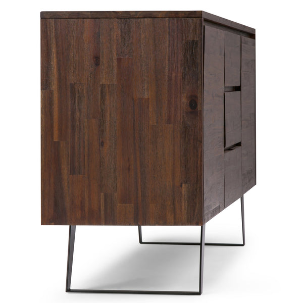 English Elm Lowry Sideboard Buffet - Handcrafted Distressed Charcoal Brown, Rustic Storage Solution For Home B136P158868