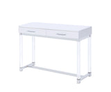 Steve Silver Arthur 2-Piece Home Office Set - White, Contemporary Style, Chrome Base & Acrylic Legs