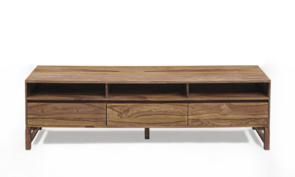Porter Designs Porter Urban Solid Sheesham Wood Tv Stand - Modern Design, Sustainable, Natural Finish For Home Elegance Brown Wood 06-117-03-1436
