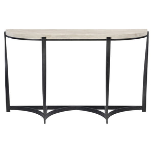Bernhardt Bernhardt Berkshire Laminated Stone Console Table With Twisted Aged Pewter Steel Base, 54"W 405910