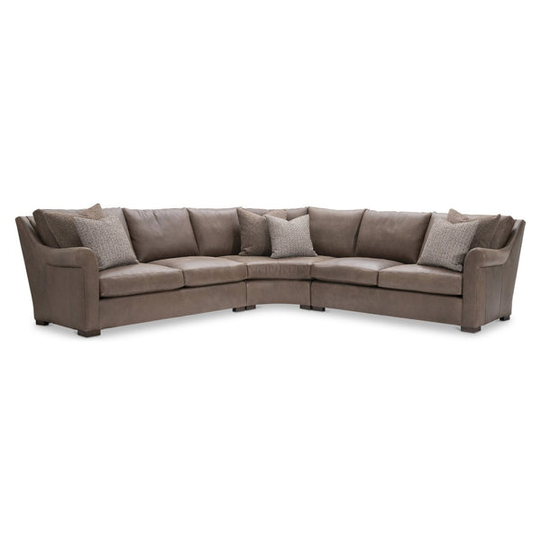 Bernhardt Bernhardt Keirnan Leather Sectional Sofa with Rolled Arms for Elegant Living Spaces K2345
