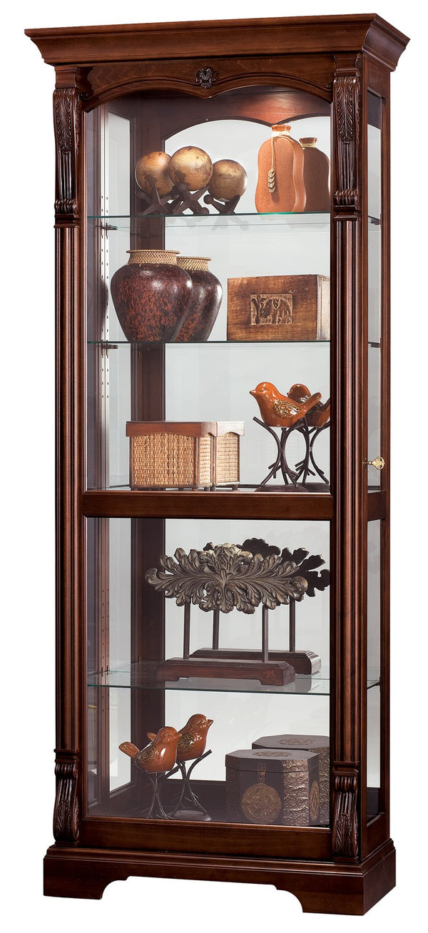 Hekman Furniture 680501 Bernadette Curio Cabinet - Antique Glass Display With Adjustable Shelves & Locking Door Hampton Cherry Bernadette Curio Cabinet 680501