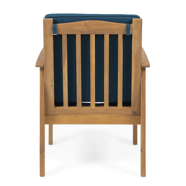 English Elm Casa Acacia Slatted Outdoor Club Chairs Set of 2 with Gray Finish Coastal Patio Seating 63513.00DT