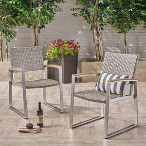 English Elm Christopher Knight Home® - Glasgow Grey Rattan Dining Chair – Stylish, Weather-Ready Comfort For Outdoor Spaces & Gatherings 62759.00PEMGRY