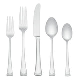 Portola 65-Piece Stainless Steel Flatware Set, Elegant Mirror Finish, Service for 12