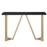 Homelegance By Top-Line DuBose Black and Gold Metal Base Sofa Table Black Metal