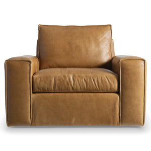 Bernhardt Bernhardt Nest Leather Swivel Chair With Plush Deep Leather, Stitched Flange & 360° Swivel Comfort 332SLO