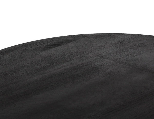 Porter Designs Porter Coburg Modern Solid Wood Dining Table With Unique Fluted Base, Sleek Black Oval Top Black Wood 07-108-01d-6889-kit