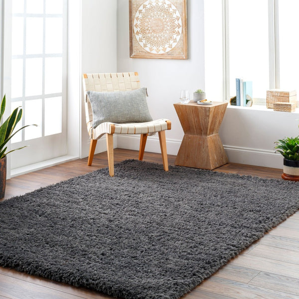 Livabliss Verde Plush Polyester Runner Rug for Hallways Entryways and Bedside Modern Decor Black 9'2" x 12' VDE2303-9212