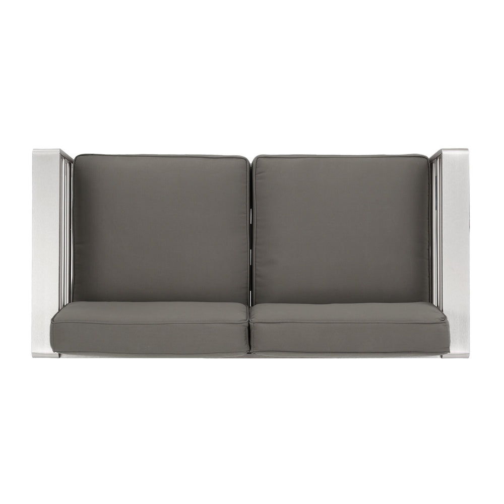 English Elm Christopher Knight Home® - CAPE Coral KD Loveseat with Aluminum Frame, Water-Resistant Cushions, 600lb Capacity, Compact khaki 56348.00