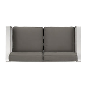 English Elm Christopher Knight Home® - CAPE Coral KD Loveseat with Aluminum Frame, Water-Resistant Cushions, 600lb Capacity, Compact khaki 56348.00