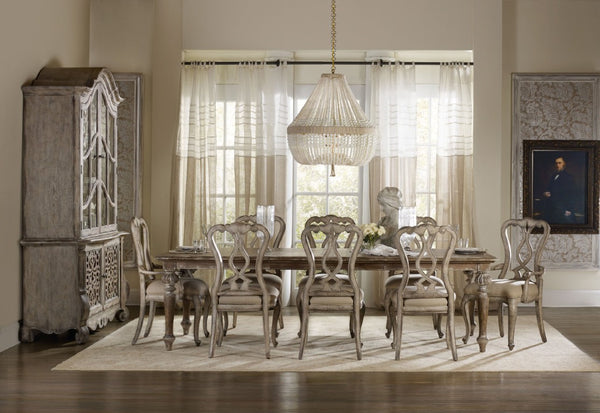 Hooker Furniture Chatelet Caramel Froth Rectangular Dining Table With Two 18" Leaves — Farmhouse Charm, Solid Wood Craftsmanship 5300-75200