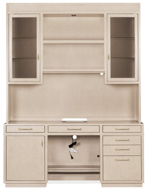 Hooker Furniture Marlowe Home Office Credenza White Oak Veneer with Integrated Wire Management 6420-10464-80
