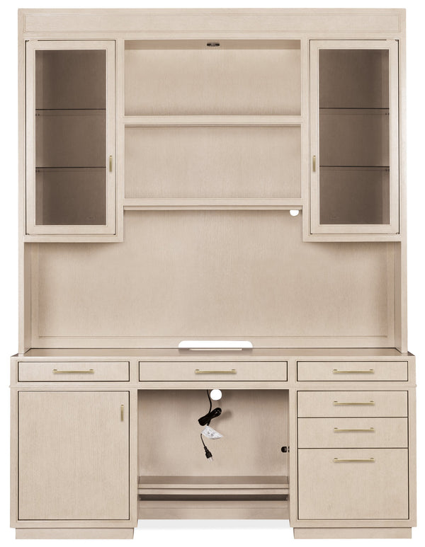 Hooker Furniture Marlowe Home Office Credenza White Oak Veneer with Integrated Wire Management 6420-10464-80