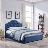 Christopher Knight Home® - Noble House - Cordeaux Contemporary Button-Tufted Upholstered Queen Bed Frame With Nailhead Accents