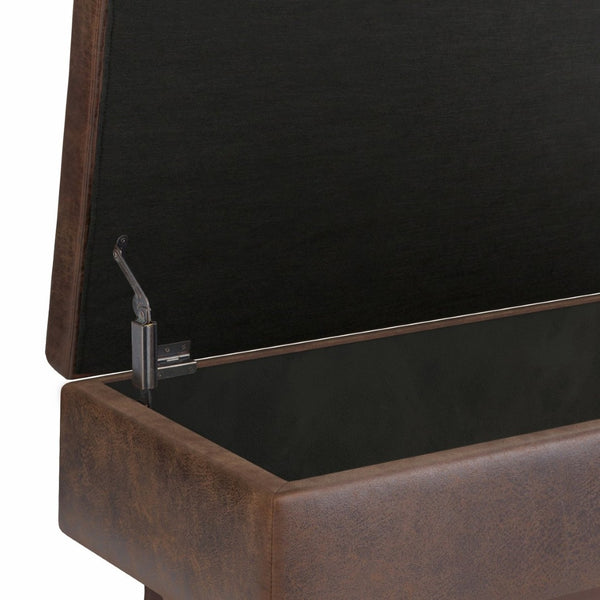 English Elm Owen - Versatile Mid-Century Storage Ottoman In Distressed Chestnut Brown For Stylish Living Spaces B136P159196-GIGA