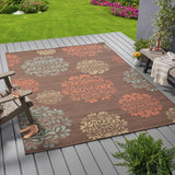 Christopher Knight Home® - Noble House - Ramonna Indoor Floral 8 X 11 Area Rug, Brown and Blue