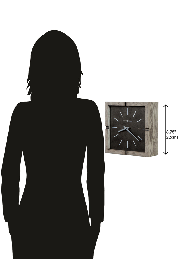 Hekman Furniture 635229 Fortin Accent Clock - Elegant Ash Veneered Mantel Design With Warm Gray Finish & Quartz Movement  Fortin Accent Clock 635229