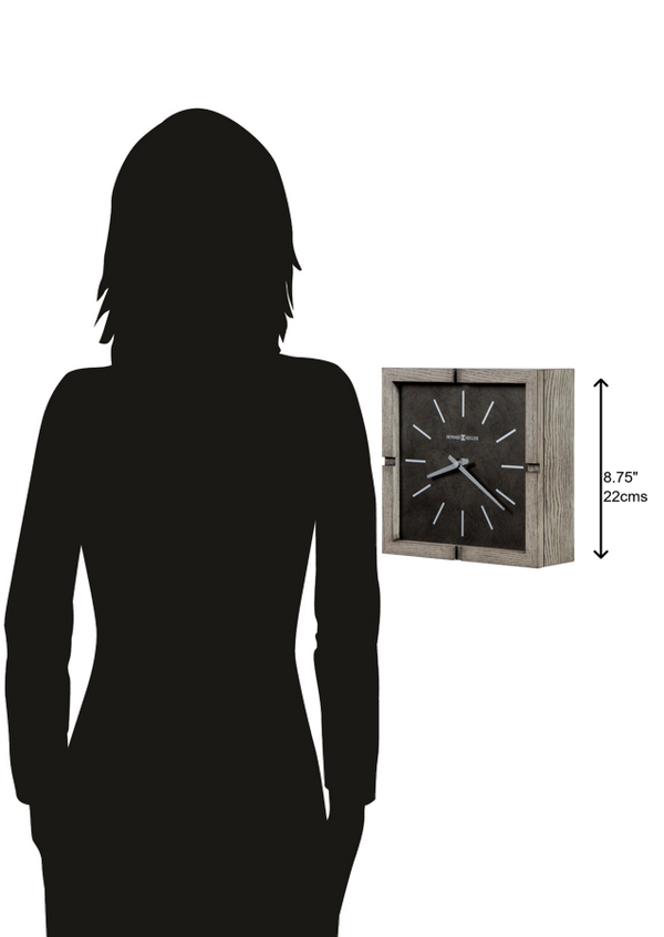 Hekman Furniture 635229 Fortin Accent Clock - Elegant Ash Veneered Mantel Design With Warm Gray Finish & Quartz Movement  Fortin Accent Clock 635229
