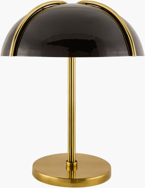 Surya Vidrek 25" Art Deco Accent Table Lamp - Stunning Iron Design For Home & Office Elegance, India Made Body, Gold,Base, Gold,Shade, Black,Cord, Translucent Iron,Iron,Metal,Metal Vdk-001