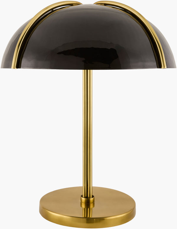 Surya Vidrek 25" Art Deco Accent Table Lamp - Stunning Iron Design For Home & Office Elegance, India Made Body, Gold,Base, Gold,Shade, Black,Cord, Translucent Iron,Iron,Metal,Metal Vdk-001