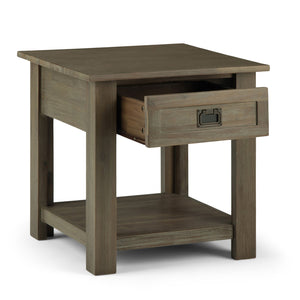 English Elm Monroe End Table - Handcrafted Distressed Grey Accent Piece With Storage For Living Spaces & More B136P158954