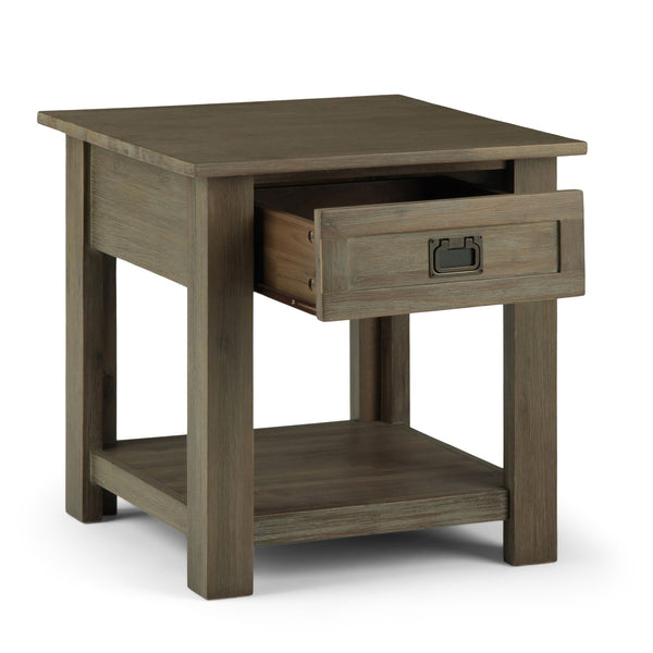 English Elm Monroe End Table - Handcrafted Distressed Grey Accent Piece With Storage For Living Spaces & More B136P158954