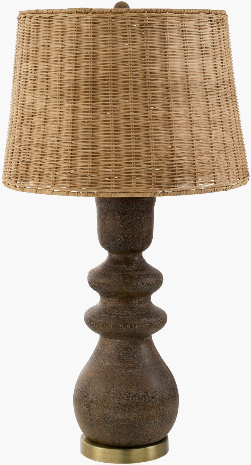 Livabliss Vedruna Rattan Shade Table Lamp with Iron Resin Base for Bohemian Coastal Rooms VDR-001