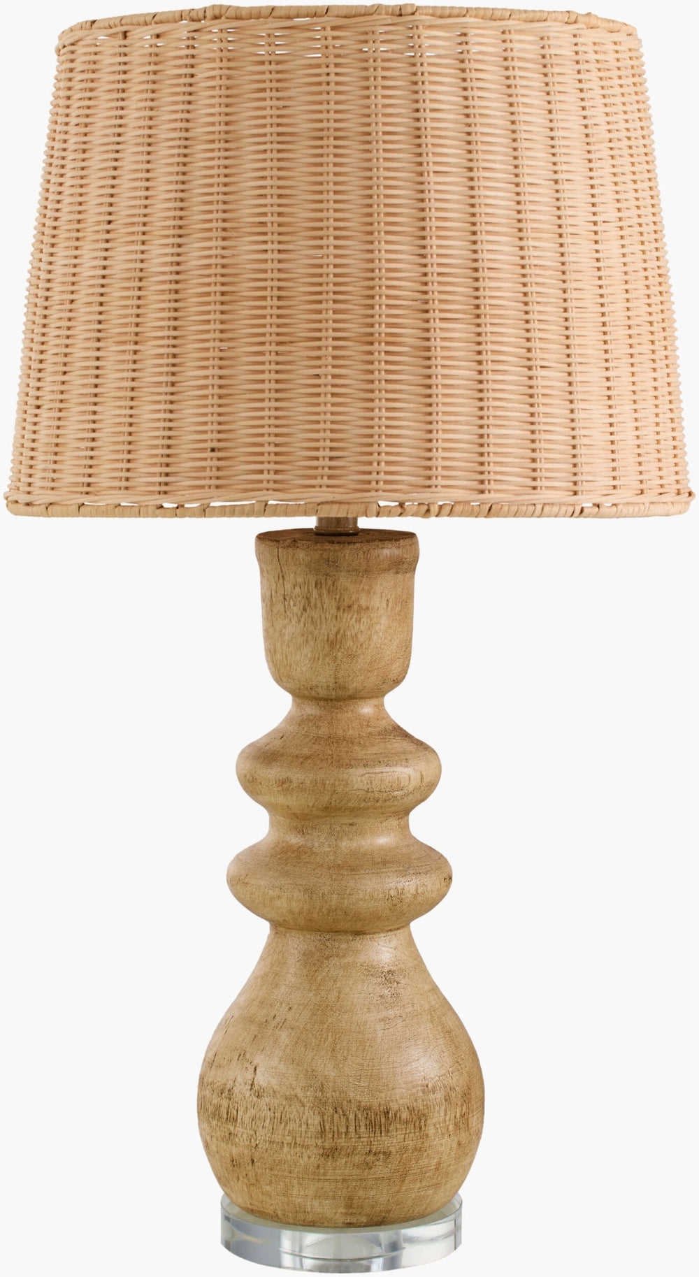 Livabliss Vedruna Rattan Shade Table Lamp with Iron Base for Coastal Bohemian Living Spaces VDR-002
