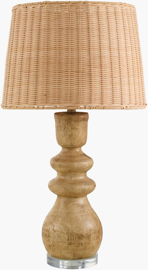 Livabliss Vedruna Rattan Shade Table Lamp with Iron Base for Coastal Bohemian Living Spaces VDR-002