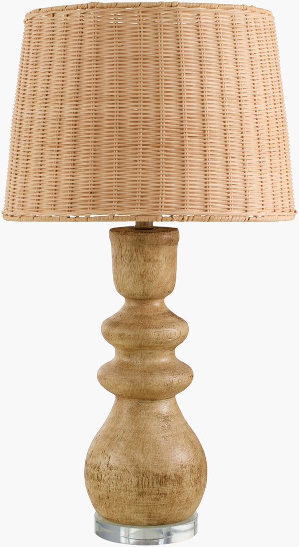 Livabliss Vedruna Rattan Shade Table Lamp with Iron Base for Coastal Bohemian Living Spaces VDR-002