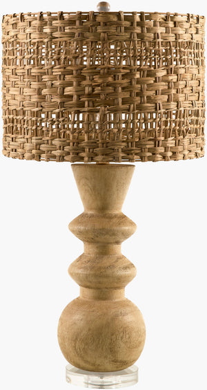 Livabliss Vedruna Crystal Resin Table Lamp with Linen Shade for Bedroom or Living Room VDR-003