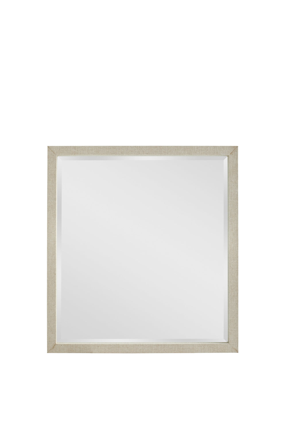 A.R.T. Furniture Cotiere Landscape Mirror - Contemporary Linen-wrapped Frame With Beveled Glass For Elegant Style Beige Material, Parawood Solids,Fabric,Glass 299120-2349