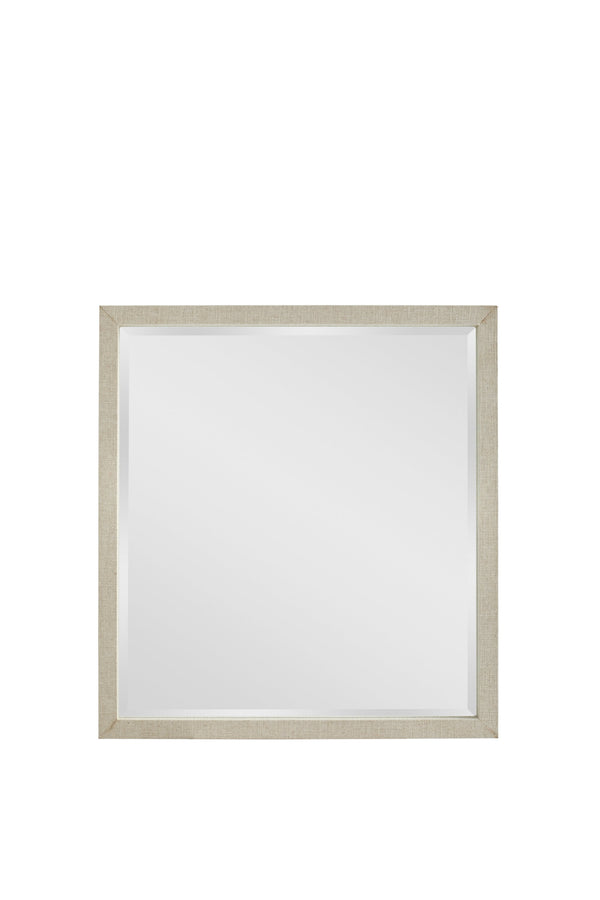 A.R.T. Furniture Cotiere Landscape Mirror - Contemporary Linen-wrapped Frame With Beveled Glass For Elegant Style Beige Material, Parawood Solids,Fabric,Glass 299120-2349