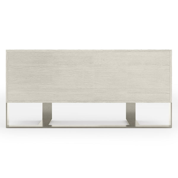 Bernhardt Bernhardt Tempo Buffet With Sandblasted Aluminum Overlays, Wire-Brushed Oak & Satin Nickel Base (68"W) 346134