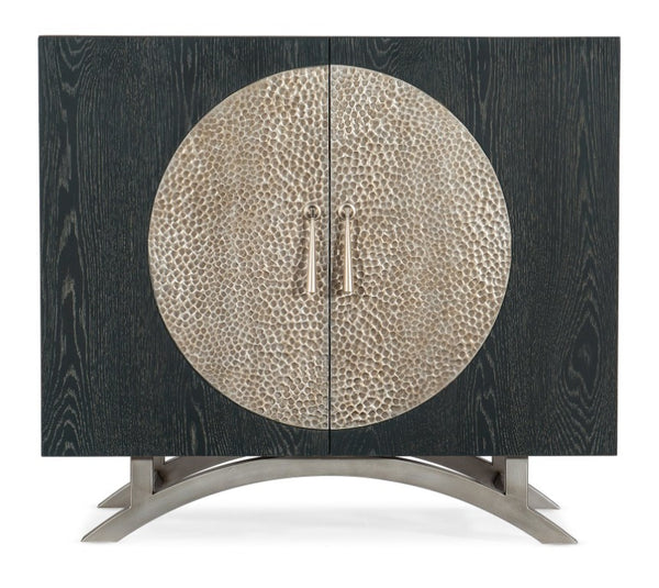 Hooker Furniture Melange Charcoal Nolita Two-Door Cabinet With Oak Veneers, Medallion Insets, Soft-Close Doors 628-50134-98