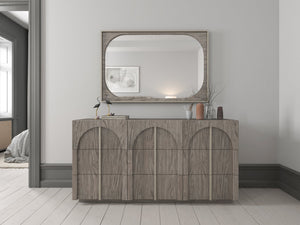 A.R.T. Furniture Vault Dresser - Elegant Mink Finish, Nine Spacious Drawers, Cedar-lined Bottoms & Modern Design Gray Parawood Solids,White Oak Veneers 285131-2354