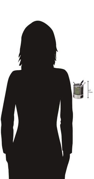 Hekman Furniture 645759 Desk Mate Digital Alarm Clock & Organizer - Stylish Lcd Timepiece With Storage Solutions  Desk Mate Tabletop Clock 645759