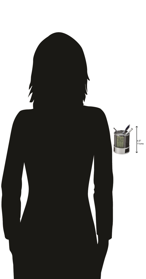 Hekman Furniture 645759 Desk Mate Digital Alarm Clock & Organizer - Stylish Lcd Timepiece With Storage Solutions  Desk Mate Tabletop Clock 645759