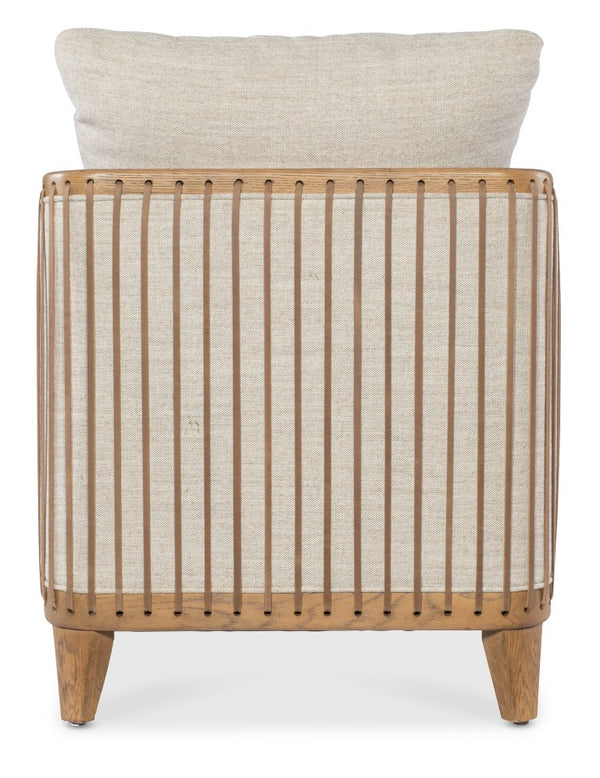 Hooker Furniture Enveyed Stationary Chair With Cashew Oak Frame, Classic Linen Performance Upholstery, Biophilic Comfort SS224-01-413